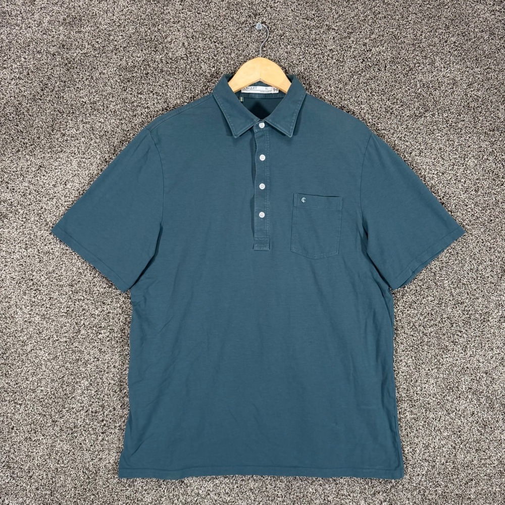 Criquet Polo Shirt Mens XL Dark Teal Pima Cotton Stretch Golf Tennis Pocket